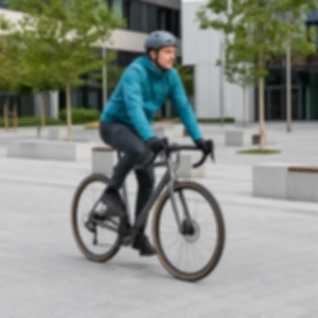 Illustrative soft exported video frame of a cyclist